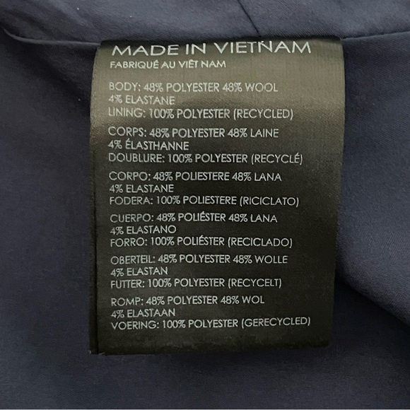 Club Monaco Wool Blend Women's Navy Wide Leg Jumpsuit Size 10 - Picture 8 of 10